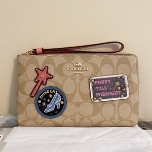 Coach X Disney Large Zip Wristlet With Patches